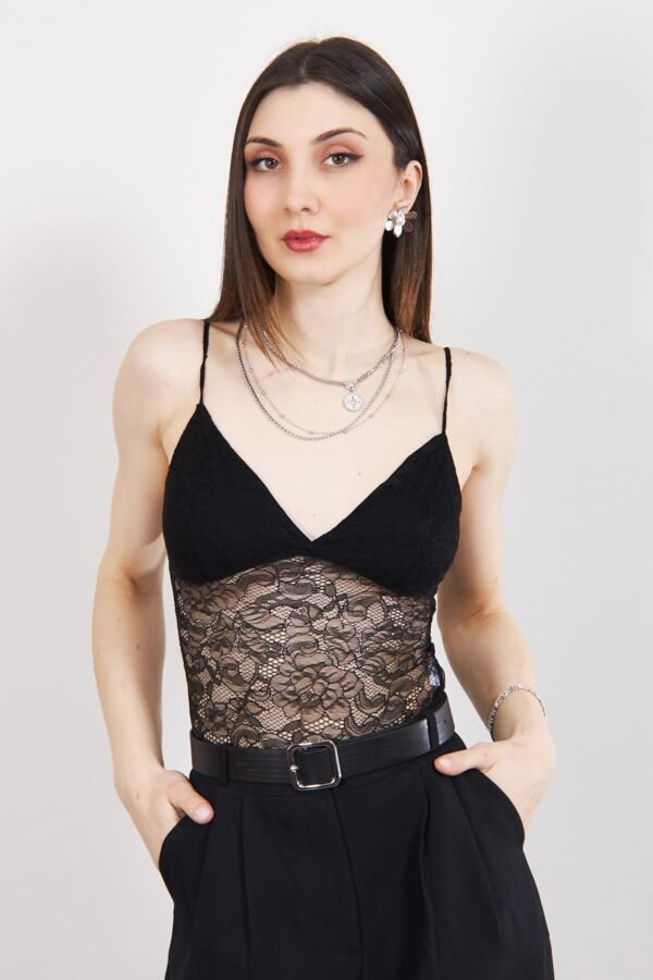 Black Lace Detailed Blouse