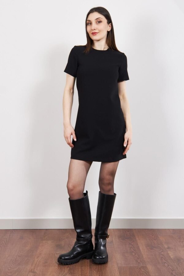 Black Short Sleeve Basic Dress