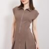 Mink Front Zipper Short Dress